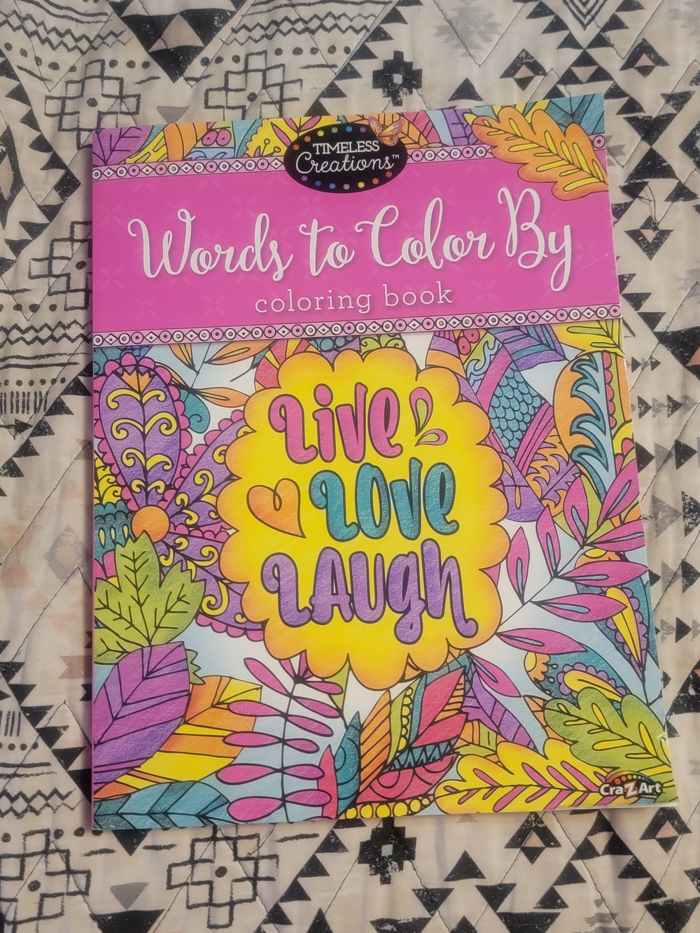 'Live Love Laugh' Pink Coloring Book